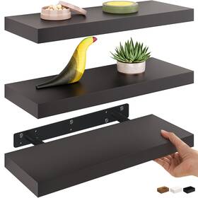 Az-hafs01b-3 Ballucci Floating Shelves 16 Inch Wood Wall Shelf Set Of 3 Invisible Brackets F