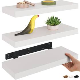 Az-hafs01w-3 Ballucci Floating Shelves 16 Inch Wood Wall Shelf Set Of 3 Invisible Brackets F