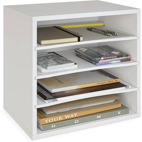 Ballucci Osfr01w 4-tier Paper Organizer For Desk Stackable Tray Stor
