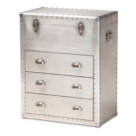 160-10245-ojc Baxton Studio Serge French Industrial Silver Metal 3-drawer Accent Storage Chest