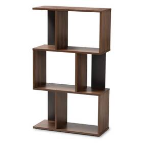 53952458 Baxton Studio 40.2 Inch Legende Finished Display Bookcase Brown/dark Gray Modern