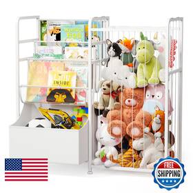 Bblike B0dl8tk5cl Kids Bookshelf And Stuffed Animal Storage - Multi-function Nursery Book
