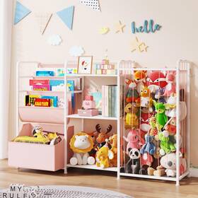 Bblike B0f9pdnlzn 3in1 Stuffed Animal Storage Organizer - Toy Kids Bookshelf Large