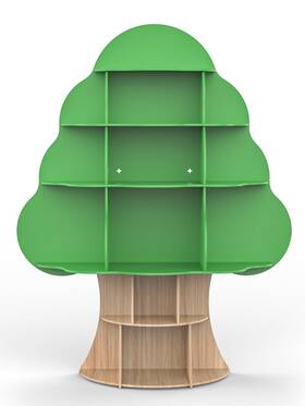 B0df22g6tn Bear Qiaqia Tree Kids Bookshelf Toddler Wood Bookcase 16-cubby Children Toy St