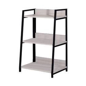 Benjara 192551411920 Wooden Bookshelf With 3 Open Compartments Washed White And Modern Conte