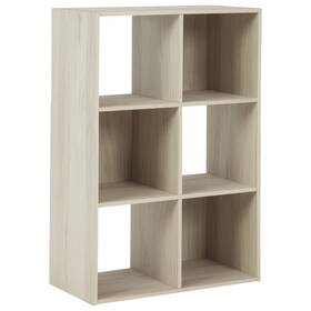 Benjara 192551533936 6 Cube Wooden Organizer With Grain Details Natural Brown Modern And Contemp