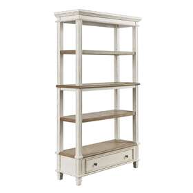 Bm213228 Benjara Wooden Bookcase With 4 Tier Shelves And Bottom Drawer - Brown W