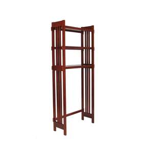 Bm215620 Benjara Mission Style Space Saver With 3 Shelves And Slatted Sides B