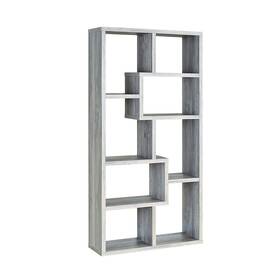 Benzara 192551056763 Modish Wooden Bookcase With Multiple Shelves Gray Modern And Contemporary