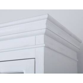 Best Master Furniture 608374003469 Poplar Wood 4 Shelves With Glass Curio White Transitional