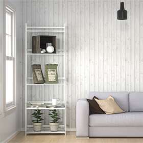 Bestcosty 921047442199 5 Tier Bookshelf Ladder Shelf Modern Open Bookcase White And Contem