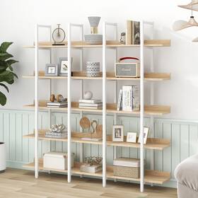 Bestcosty 921047522334 5 Tier Bookcase Home Office Open Bookshelf With Metal Frame