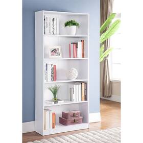 Bestcosty 989683139095 White Bookcase With Five Shelves To Display Your Home D Cor