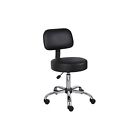 Black Medical Stool Doctor Dentist Lab Salon Tattoo Office Rolling Chair Back 751118024517