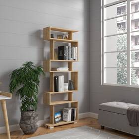 Blok Bookcase 850042591192 Function 6-tier Geometric Bookshelf S-shaped Sapphire Modern And Contem