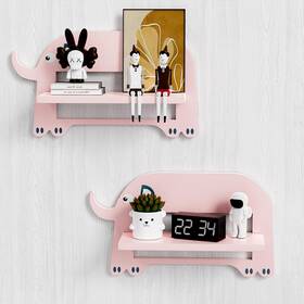 B-dx-001 Bosniik Nursery Book Shelves Floating Bookshelf Set Of 2 Elephant Shaped W