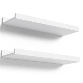Fs07-4 Boswillon Floating Shelves Wall Mounted Set Of 2 Modern White For Bedroom Nur