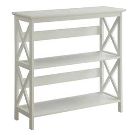 52033261 Breighton Home 32.5 Inch Oxford 3 Tier Bookcase White -