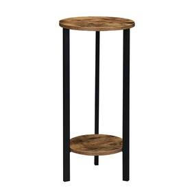 89736308 Breighton Home 31.5 Inch Graystone 2 Tier Plant Stand Barnwood/black - Sturdy Metal