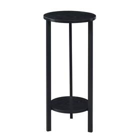89736309 Breighton Home 31.5 Inch Graystone 2 Tier Plant Stand Black/black -