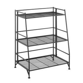 90864178 Breighton Home 34 Inch Xtra Storage 3 Tier Ladder Folding Metal Shelf In