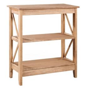 Bridge Brazil 850026254365 Wood Shelf Unit 3 Tier Corona Collection Furniture Dash Antique Brown Color St