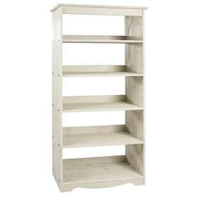Bridge Brazil 850031534186 Wood Bookcase White Distressed Furniture Dash Finish. Rustic