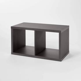 83499777 Brightroom 2 Cube Organizer Black Oak -