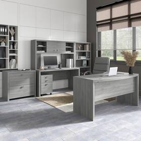 Bush Business Furniture 042976179496 Echo 5 Shelf Bookcase By Modern Gray And Contempora