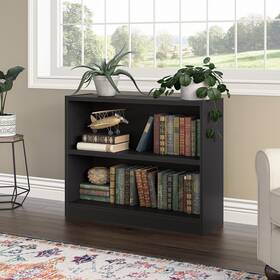 Bush Furniture 042976013394 Universal Small 2 Shelf Bookcase Storage By Black Modern And Contem
