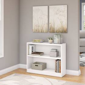 Bush Furniture 042976062613 Universal Small 2 Shelf Bookcase Storage By - White 36.93 Inch L X 11