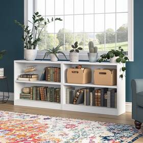 Bush Furniture 042976062736 Universal 2 Shelf Bookcase Set Of By - White 36.97 Inch L X 12.00 W