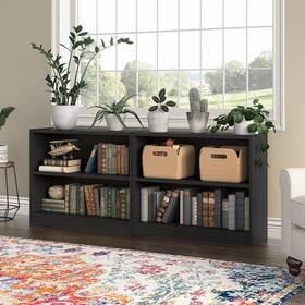 Bush Furniture 042976062767 Universal Small 2 Shelf Bookcase By Set Of Black 36.97 Inch L X 12.00