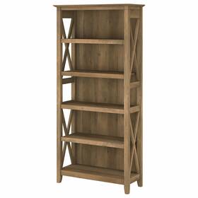 Kwb132rcp-03 Bush Furniture Key West Tall 5 Shelf Bookcase Reclaimed Pine