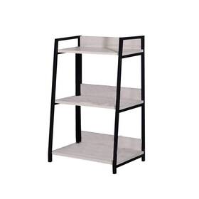 Cadeninc 774144146527 37 Inch Natural And Black Metal 3-shelf Accent Bookcase Industr