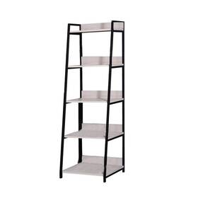 Cadeninc 774144146534 67 Inch Natural And Black Metal 5-shelf Accent Bookcase Industr