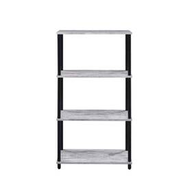 Cadeninc 774144146589 44 Inch Antique White And Black Metal 4-shelf Standard In