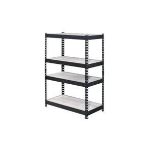 Cadeninc 774144146688 48 Inch Natural And Black Metal 4-adjustable-shelf Standard Ind