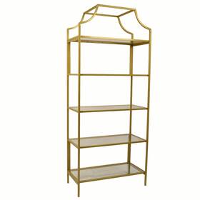 Carolina Living 757973633383 Palmer 5-tier Glass Shelf Bookcase - Gold Glam