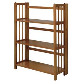 330-224 Casual Home 3-shelf Stackable 27.5 Inch Wide-chestnut Fold Bookcase Chestnut