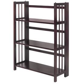 330-24 Casual Home 3 Shelf Folding Stackable Bookcase 27.5 Inch Wide Espresso