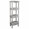 Cc-rak035s-lw Sunset Trading Shabby Chic Cottage Distressed Wooden Bookshelf