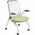 Ch-1881agreen-27302 Interion White Shell Chair With Arms Green Fabric Seat Package Quan 707022321310