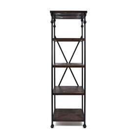 Christopher Knight Home 843485162951 Hampden Industrial Four Shelf Bookcase By Black Finish Dark