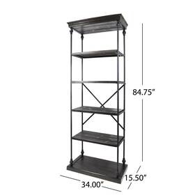 Christopher Knight Home 843485172721 Abramo Industrial 5-shelf Firwood Bookcase By Dark Walnut Black 34 Christopher Knight Home 843485172721 Abramo Industrial 5-shelf Firwood Bookcase By Dark Walnut Black 34