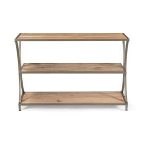 Christopher Knight Home 843675192997 Kimball Modern Industrial Handcrafted Mango Wood Console Natural Finish Silver