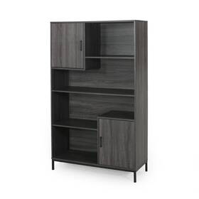 Christopher Knight Home 843675196490 Frankford Contemporary Faux Wood Cube Unit Bookcase By Dark Gray Black Modern
