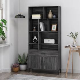 Christopher Knight Home 843675196544 Gallatin Faux Wood Cube Unit Bookcase By Dark Gray Black Mo