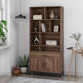 Christopher Knight Home 843675196551 Gallatin Faux Wood Cube Unit Bookcase By Walnut Black Moder