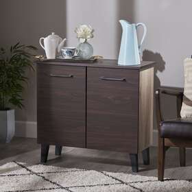 Christopher Knight Home 849114998953 Wilnona Mid-century 3-shelf Faux Wood Cabinet By Walnut Sonoma Oak